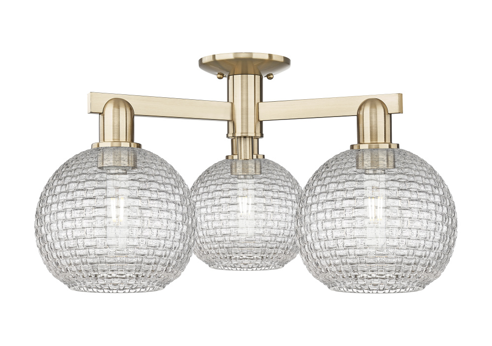 Athens - 3 Light - 26 inch - Champagne Bronze - Semi-Flush Mount