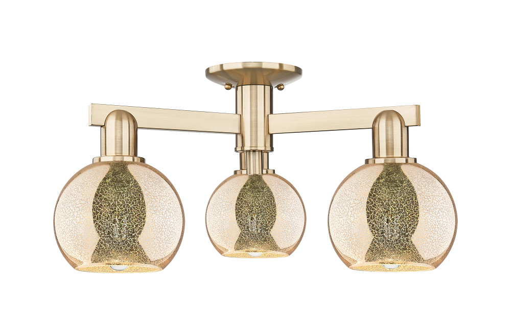 Athens - 3 Light - 23 inch - Champagne Bronze - Semi-Flush Mount