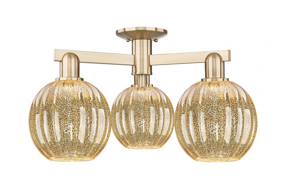 Preston Globe - 3 Light - 6 inch - Champagne Bronze - Semi-Flush Mount