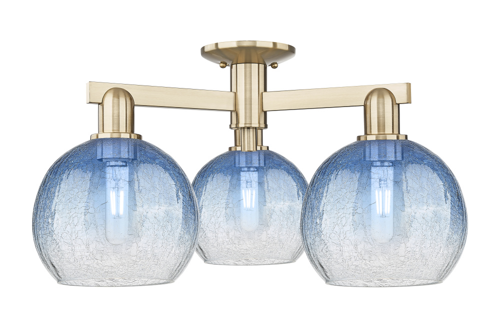 Brookhaven Globe - 3 Light - 6 inch - Champagne Bronze - Semi-Flush Mount