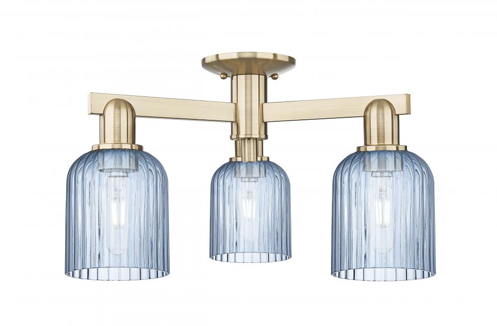 Bridal Veil - 3 Light - 6 inch - Champagne Bronze - Semi-Flush Mount