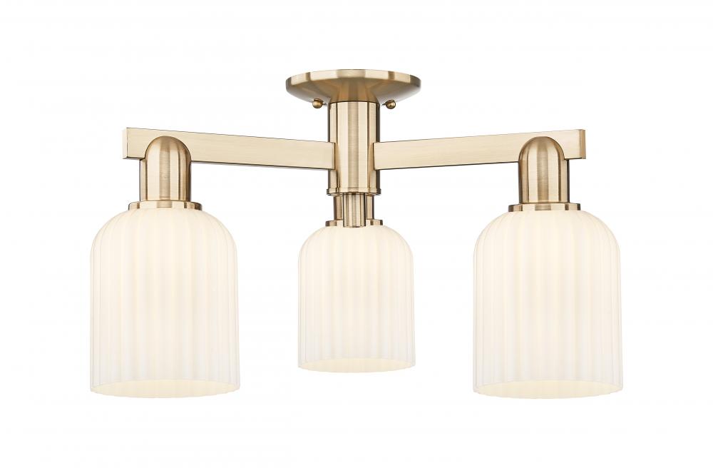 Bridal Veil - 3 Light - 6 inch - Champagne Bronze - Semi-Flush Mount