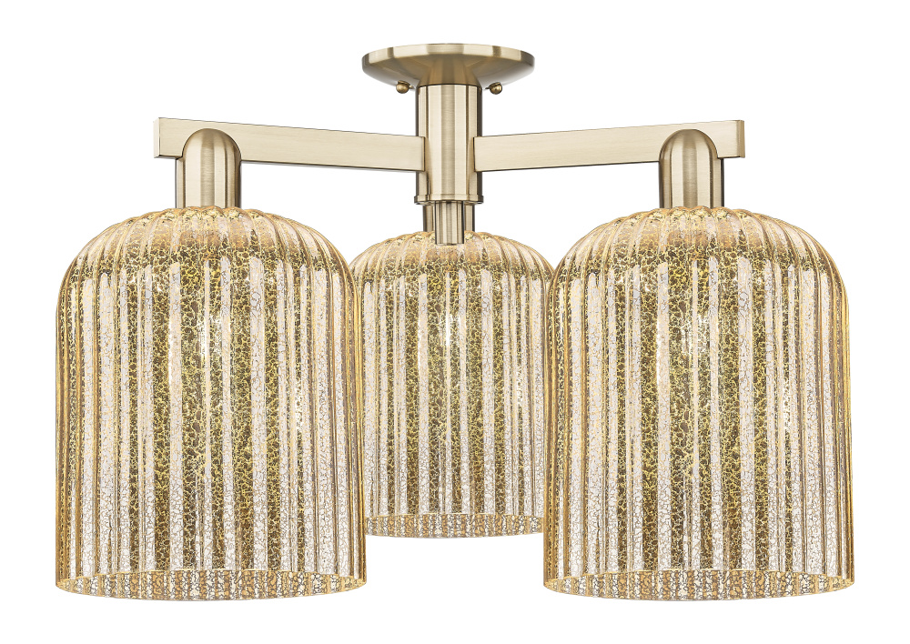 Bridal Veil - 3 Light - 26 inch - Champagne Bronze - Semi-Flush Mount