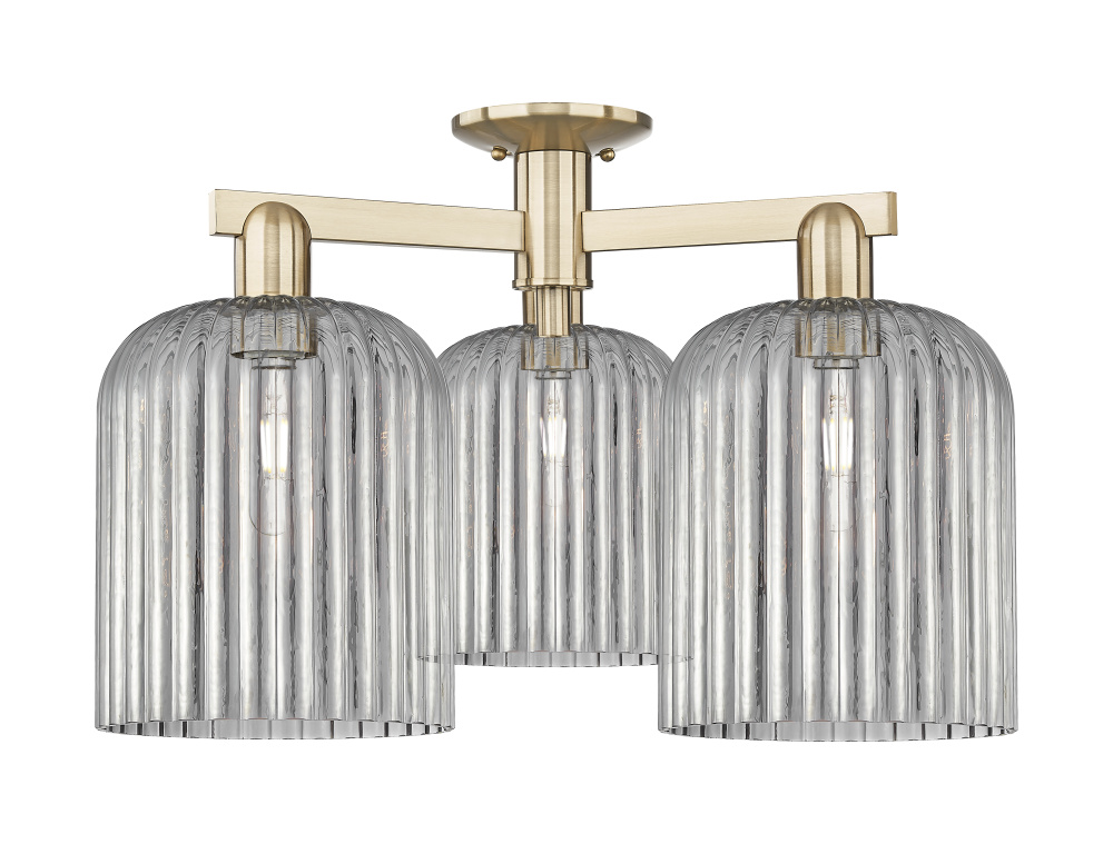 Bridal Veil - 3 Light - 26 inch - Champagne Bronze - Semi-Flush Mount