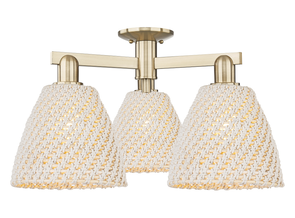 Bristol Natural - 3 Light - 27 inch - Champagne Bronze - Semi-Flush Mount