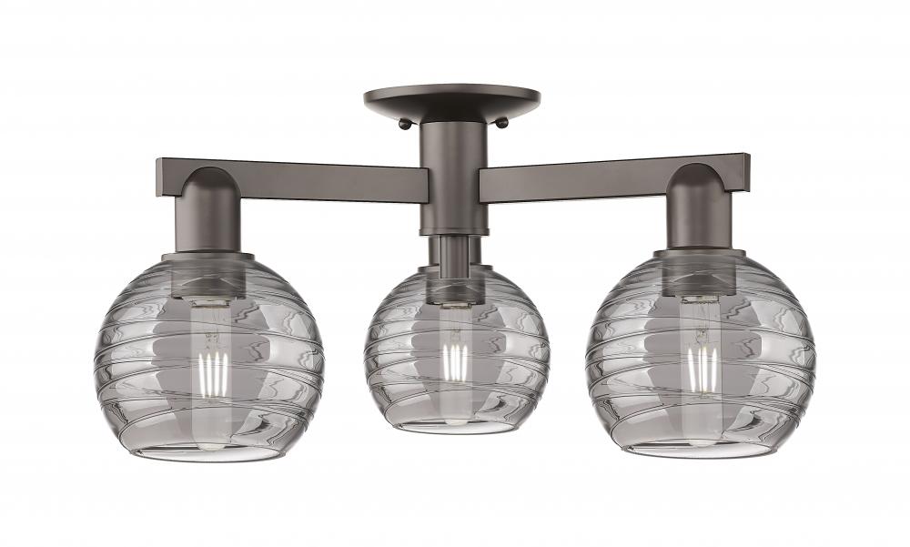 Athens Deco Swirl - 3 Light - 6 inch - Oil Rubbed Bronze - Semi-Flush Mount