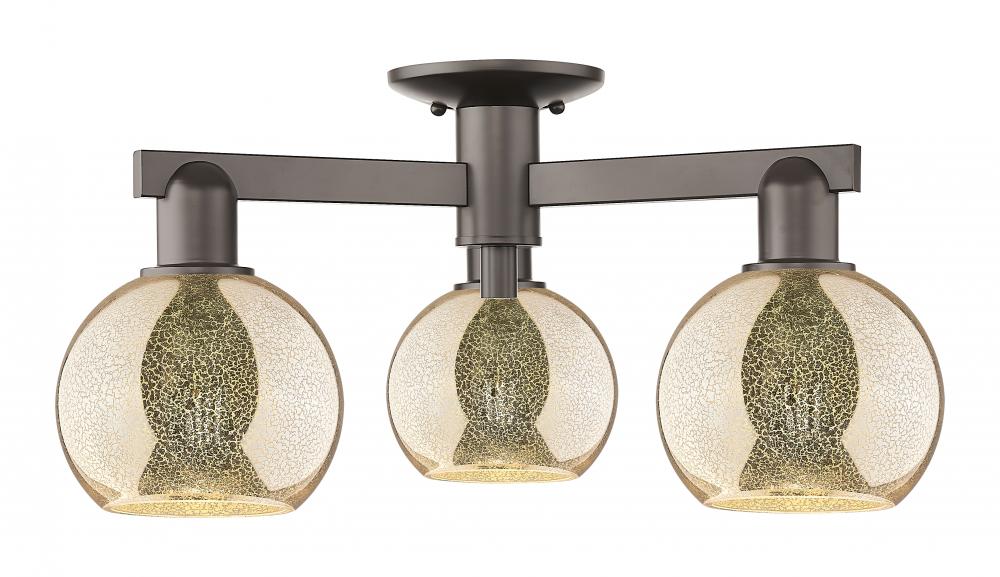 Athens - 3 Light - 23 inch - Oil Rubbed Bronze - Semi-Flush Mount