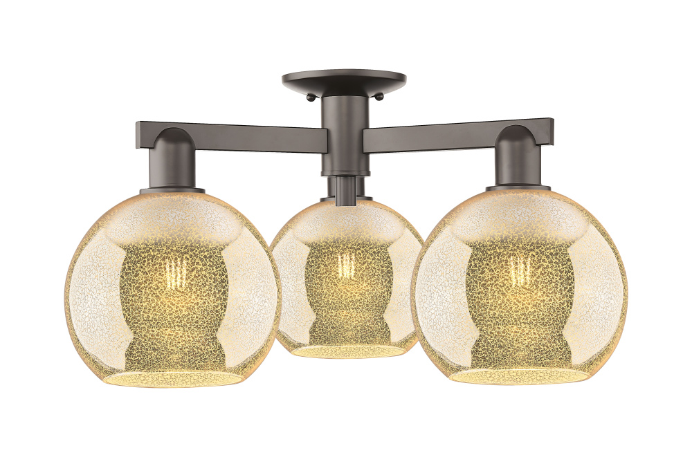 Athens - 3 Light - 26 inch - Oil Rubbed Bronze - Semi-Flush Mount