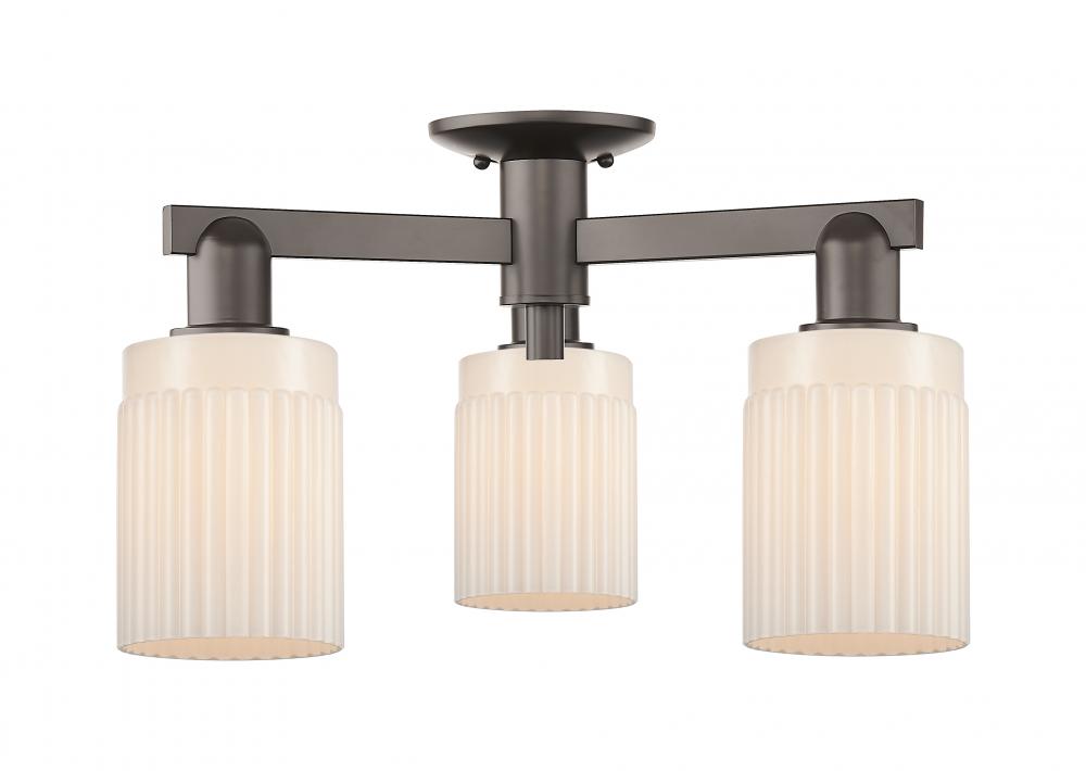 Hadley - 3 Light - 22 inch - Oil Rubbed Bronze - Semi-Flush Mount