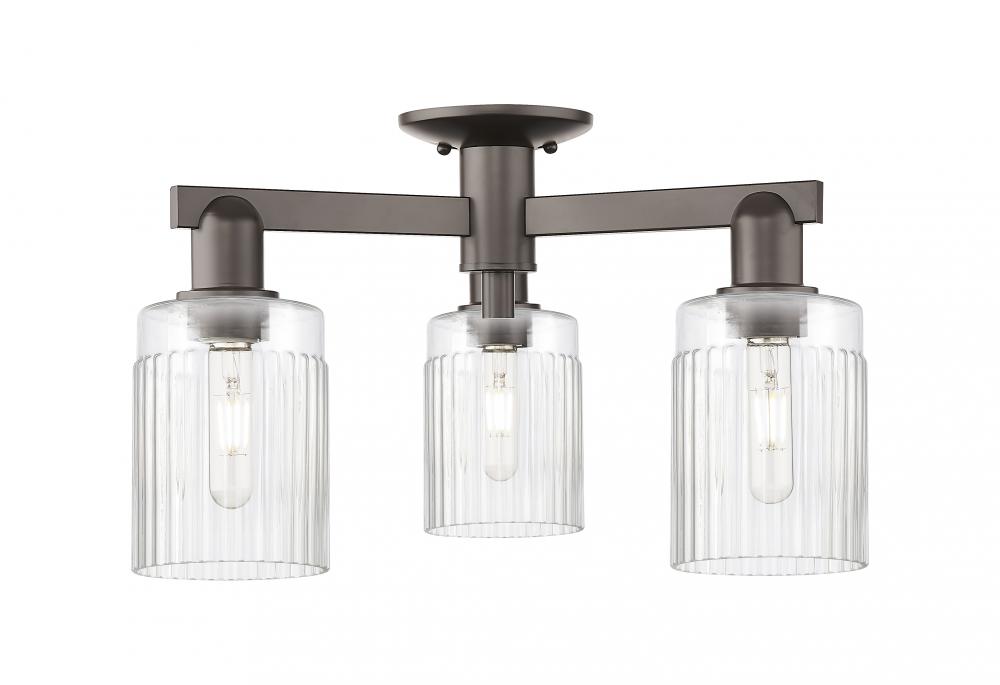 Hadley - 3 Light - 22 inch - Oil Rubbed Bronze - Semi-Flush Mount