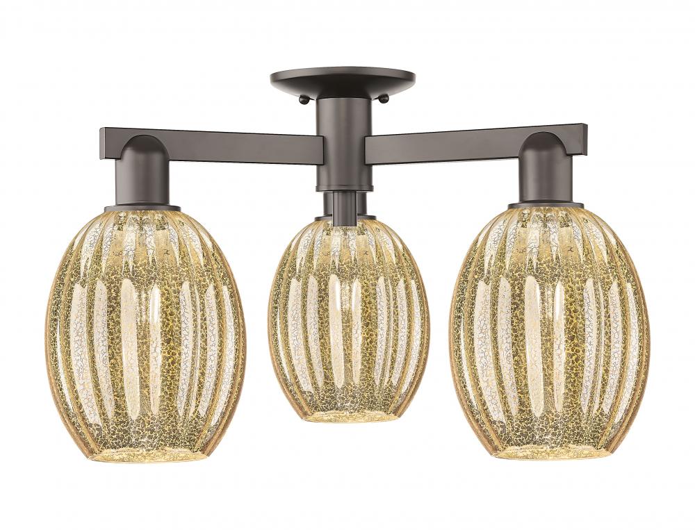 Preston Bulb - 3 Light - 6 inch - Oil Rubbed Bronze - Semi-Flush Mount