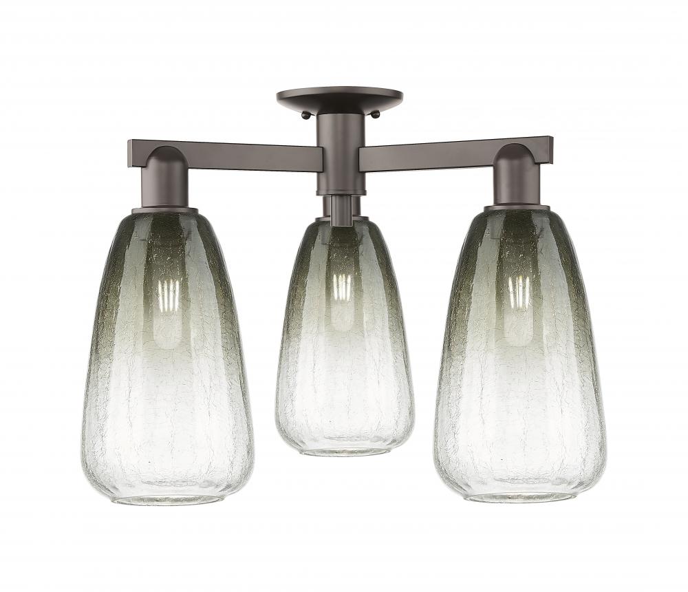 Brookhaven Almond - 3 Light - 6 inch - Oil Rubbed Bronze - Semi-Flush Mount