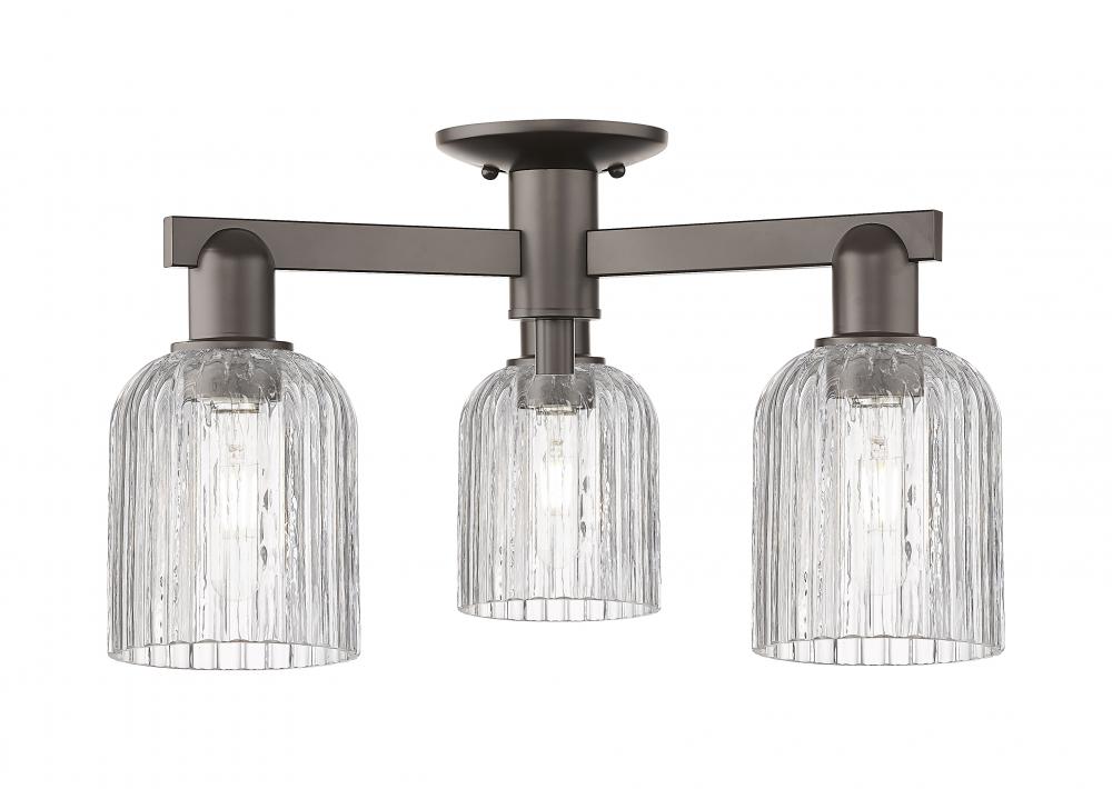 Bridal Veil - 3 Light - 6 inch - Oil Rubbed Bronze - Semi-Flush Mount