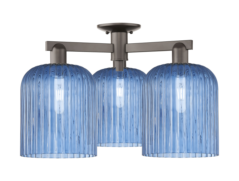 Bridal Veil - 3 Light - 26 inch - Oil Rubbed Bronze - Semi-Flush Mount