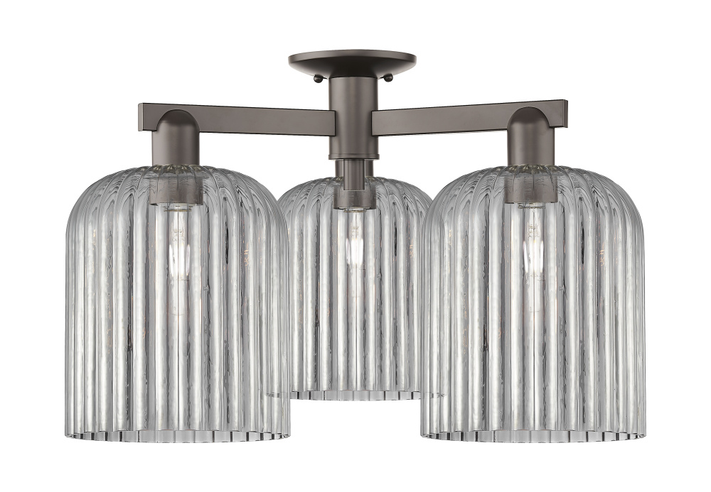 Bridal Veil - 3 Light - 26 inch - Oil Rubbed Bronze - Semi-Flush Mount