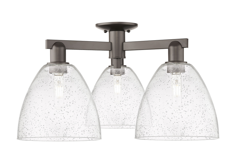 Bristol - 3 Light - 27 inch - Oil Rubbed Bronze - Semi-Flush Mount