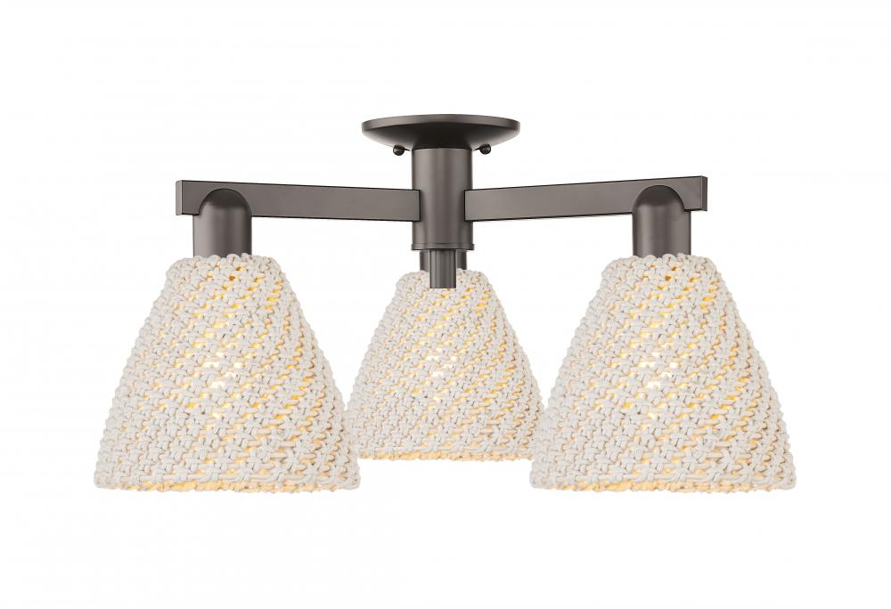 Bristol Natural - 3 Light - 6 inch - Oil Rubbed Bronze - Semi-Flush Mount