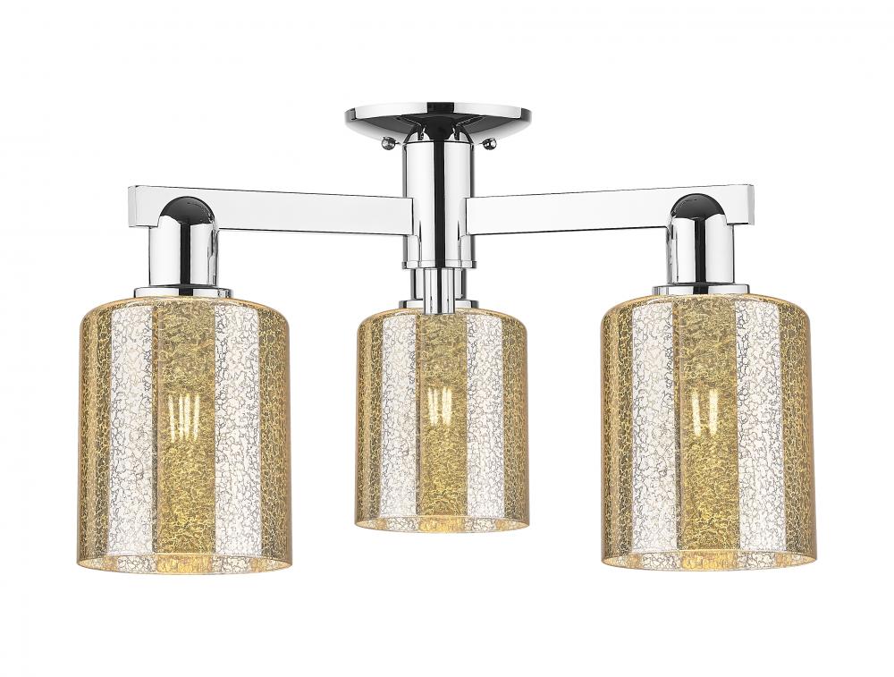 Cobbleskill - 3 Light - 23 inch - Polished Chrome - Semi-Flush Mount