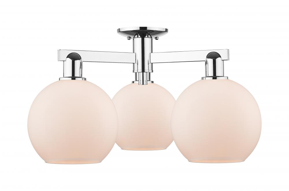 Athens - 3 Light - 26 inch - Polished Chrome - Semi-Flush Mount