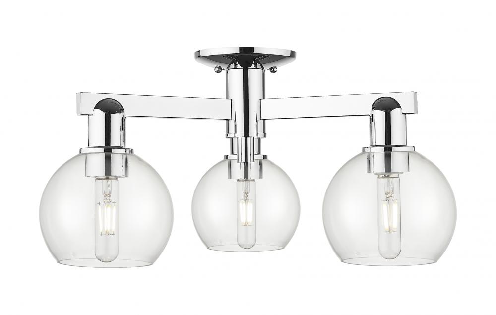 Athens - 3 Light - 23 inch - Polished Chrome - Semi-Flush Mount