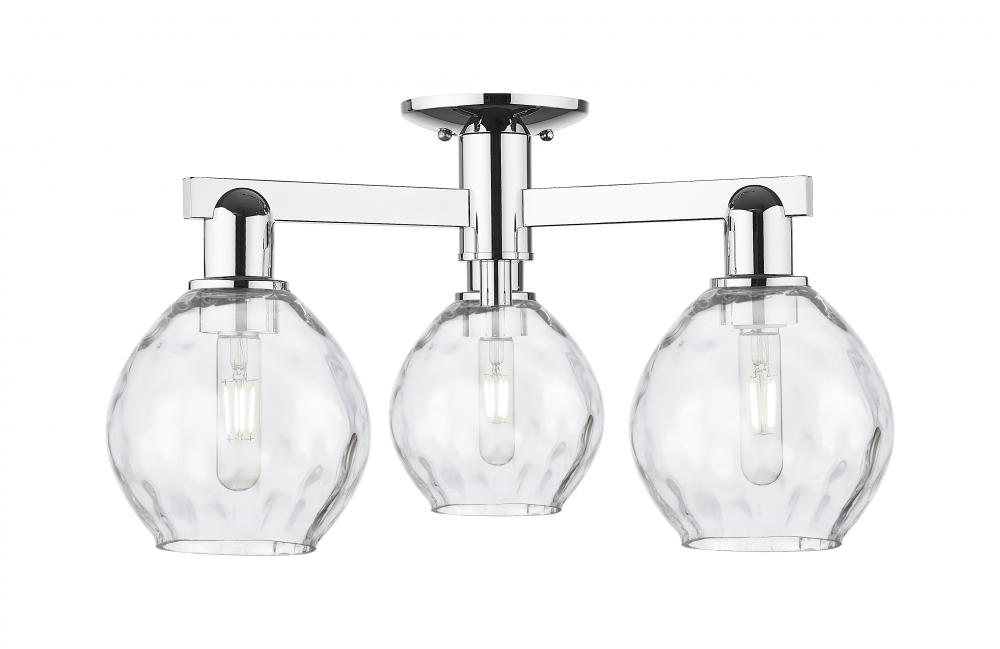 Waverly - 3 Light - 24 inch - Polished Chrome - Semi-Flush Mount