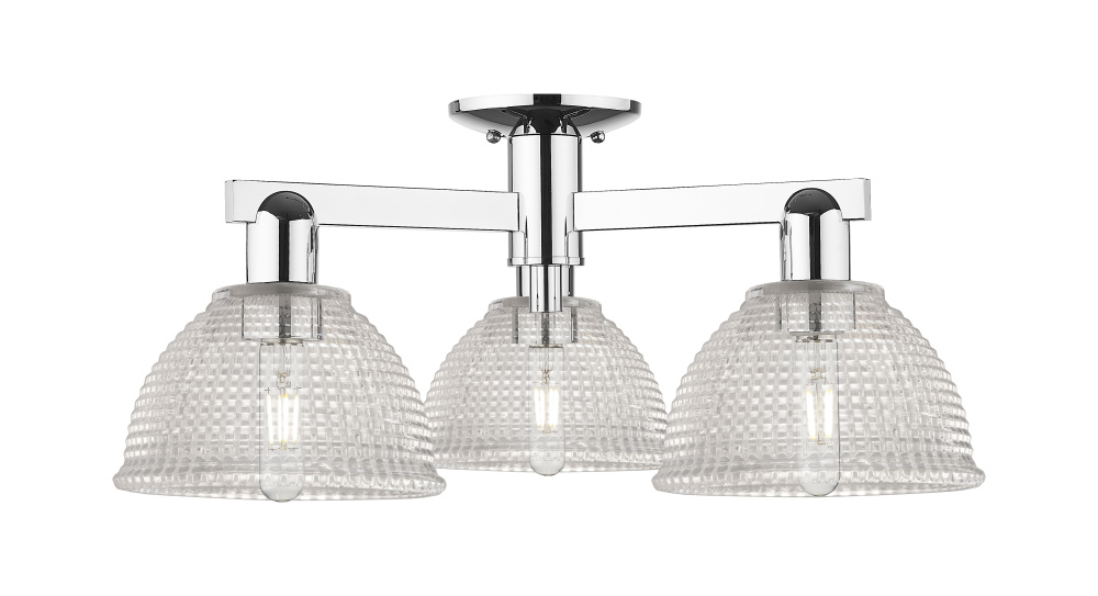 Arietta - 3 Light - 26 inch - Polished Chrome - Semi-Flush Mount