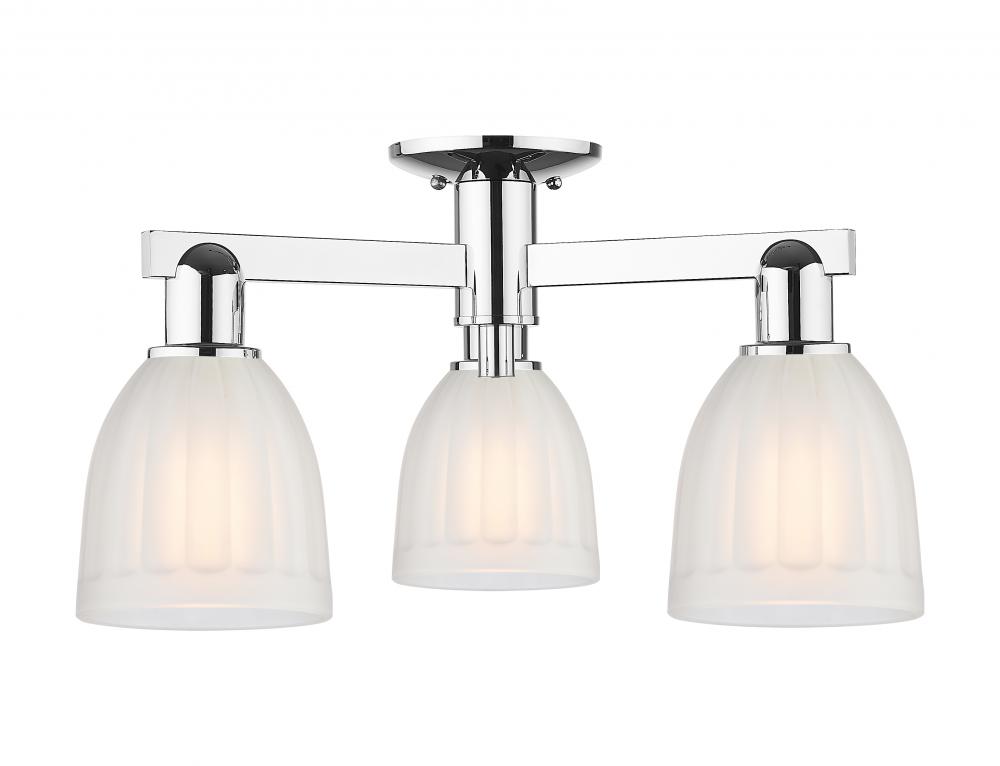 Brookfield - 3 Light - 23 inch - Polished Chrome - Semi-Flush Mount