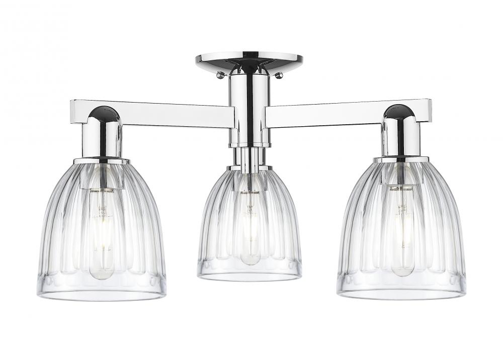 Brookfield - 3 Light - 23 inch - Polished Chrome - Semi-Flush Mount
