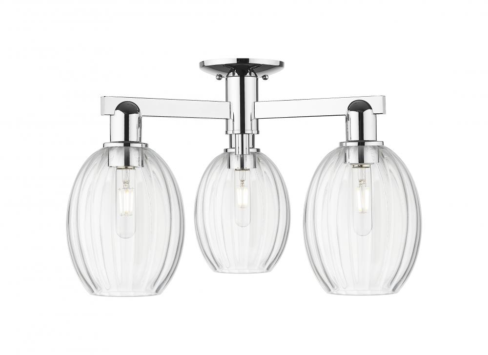 Preston Bulb - 3 Light - 6 inch - Polished Chrome - Semi-Flush Mount