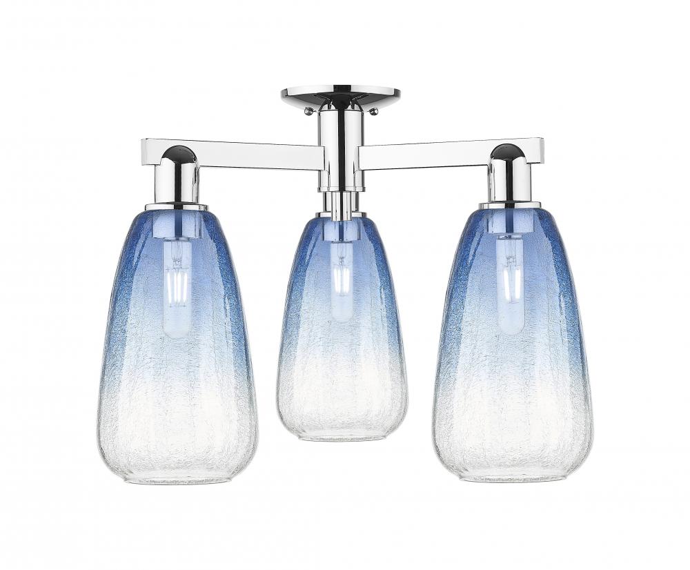 Brookhaven Almond - 3 Light - 6 inch - Polished Chrome - Semi-Flush Mount