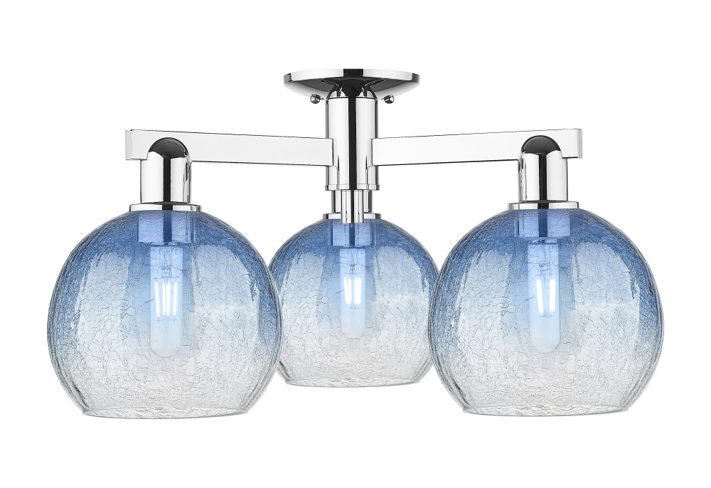 Brookhaven Globe - 3 Light - 6 inch - Polished Chrome - Semi-Flush Mount