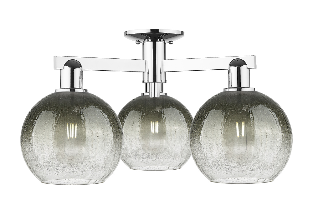 Brookhaven Globe - 3 Light - 6 inch - Polished Chrome - Semi-Flush Mount