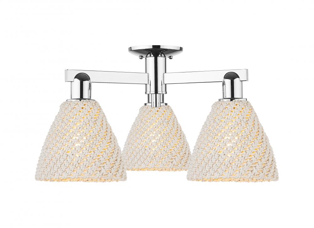 Bristol Natural - 3 Light - 6 inch - Polished Chrome - Semi-Flush Mount