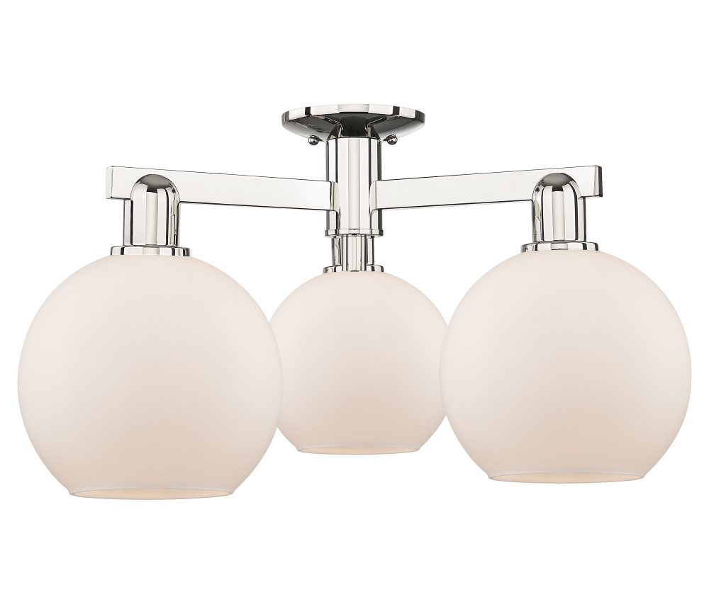 Athens - 3 Light - 26 inch - Polished Nickel - Semi-Flush Mount