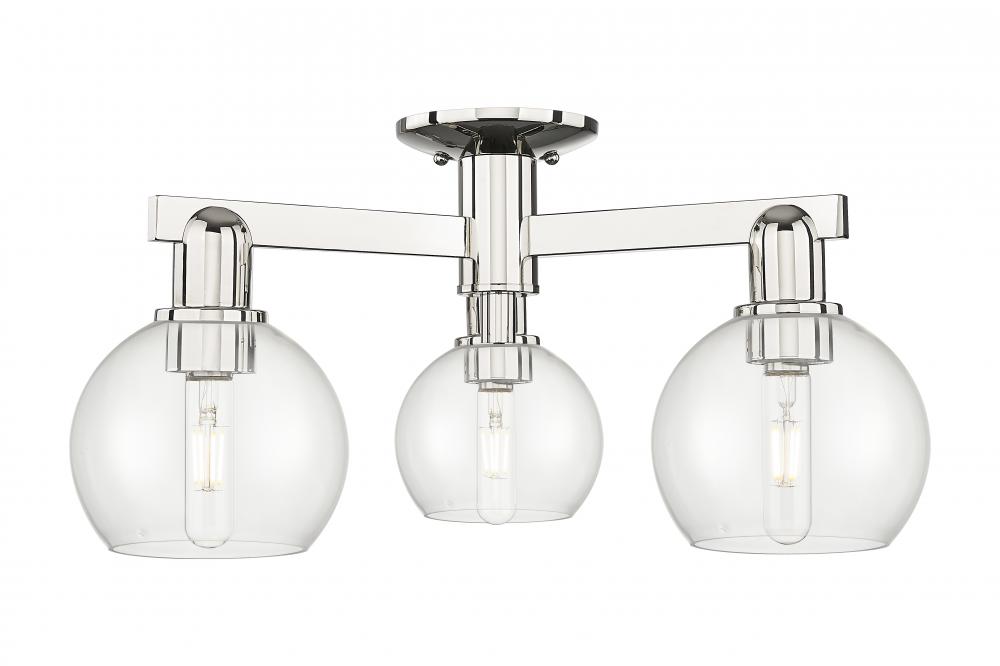 Athens - 3 Light - 23 inch - Polished Nickel - Semi-Flush Mount