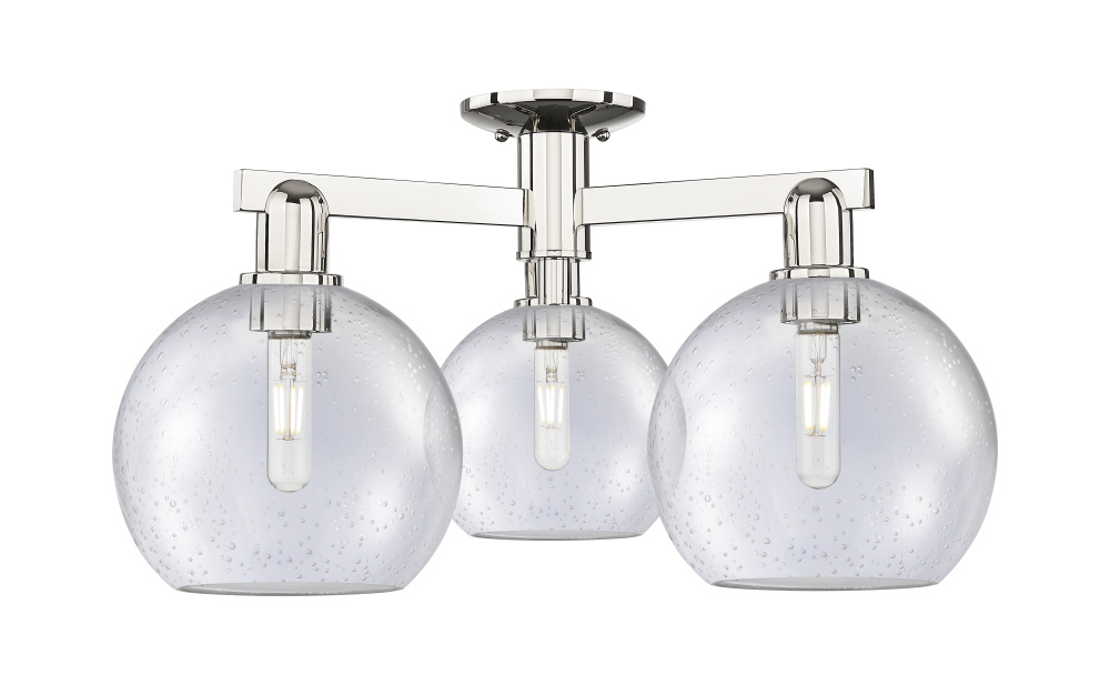 Athens - 3 Light - 26 inch - Polished Nickel - Semi-Flush Mount