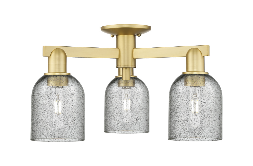 Caledonia - 3 Light - 23 inch - Satin Gold - Semi-Flush Mount