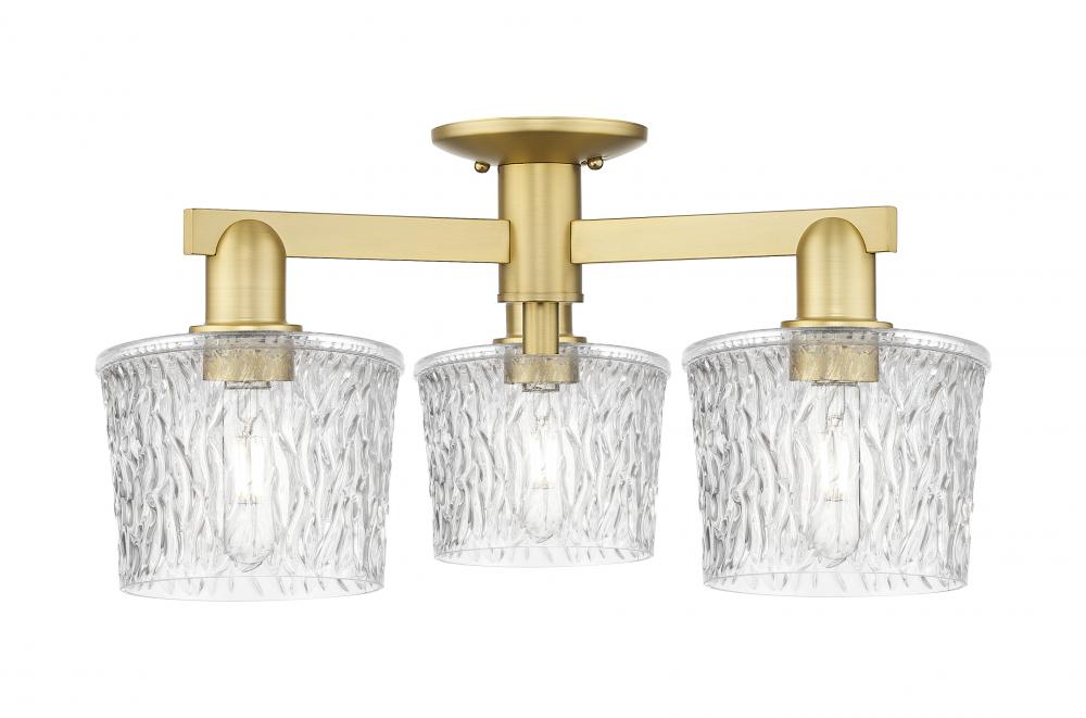 Niagara - 3 Light - 24 inch - Satin Gold - Semi-Flush Mount