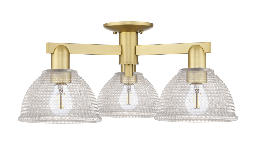 Arietta - 3 Light - 26 inch - Satin Gold - Semi-Flush Mount