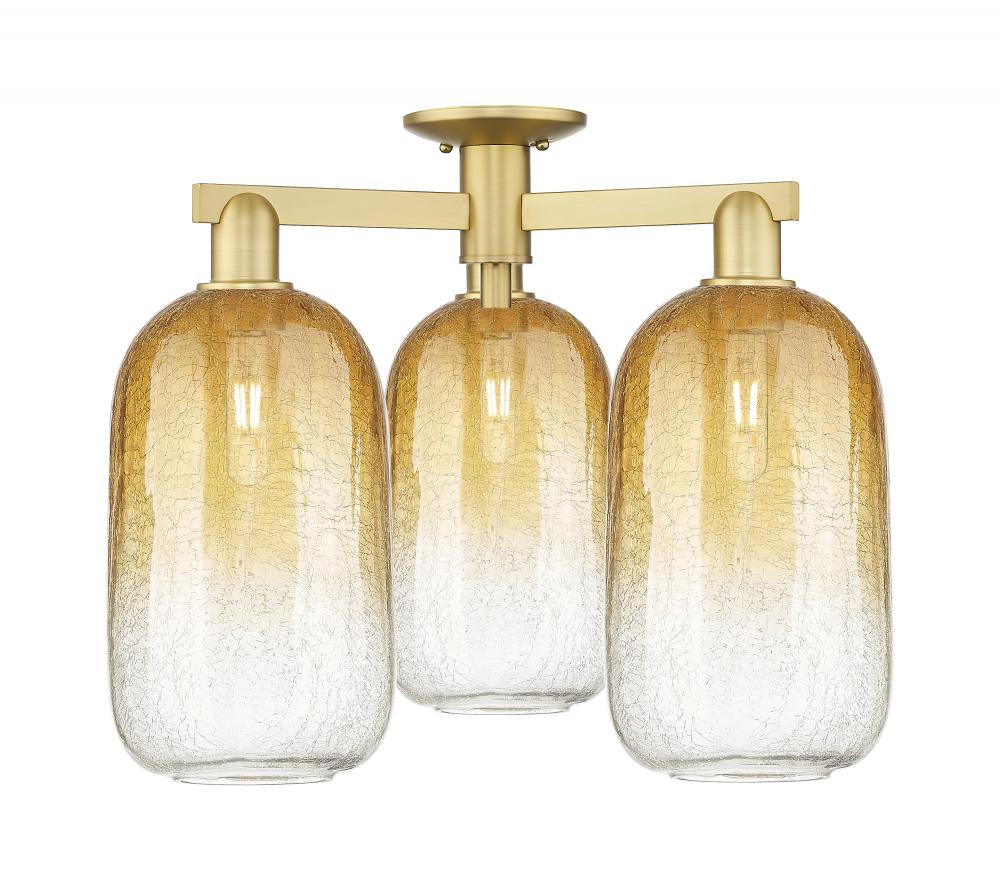 Brookhaven Cloche - 3 Light - 6 inch - Satin Gold - Semi-Flush Mount