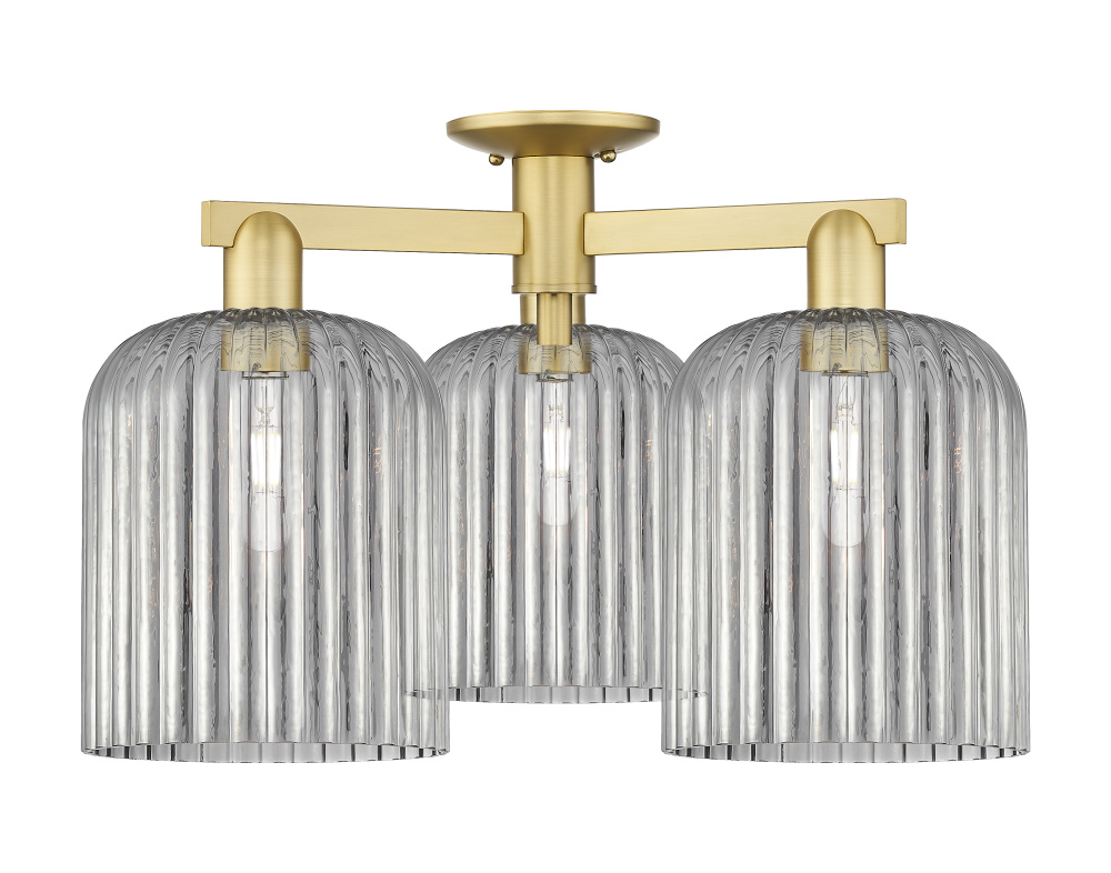 Bridal Veil - 3 Light - 26 inch - Satin Gold - Semi-Flush Mount