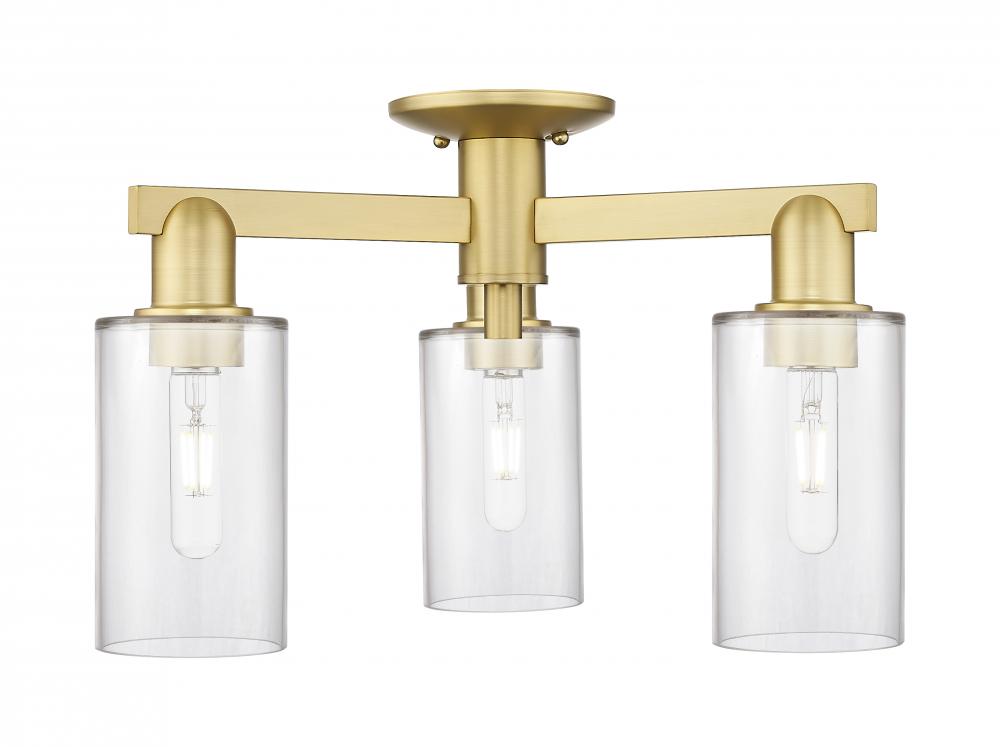 Clymer - 3 Light - 21 inch - Satin Gold - Semi-Flush Mount