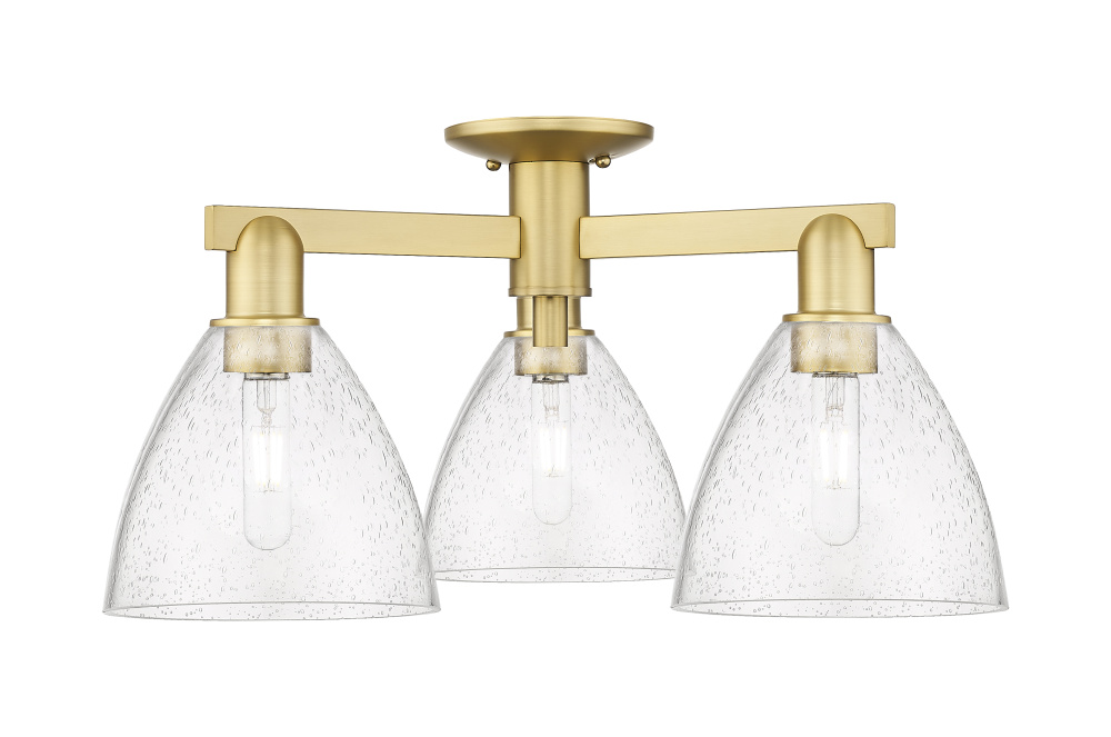 Bristol - 3 Light - 25 inch - Satin Gold - Semi-Flush Mount