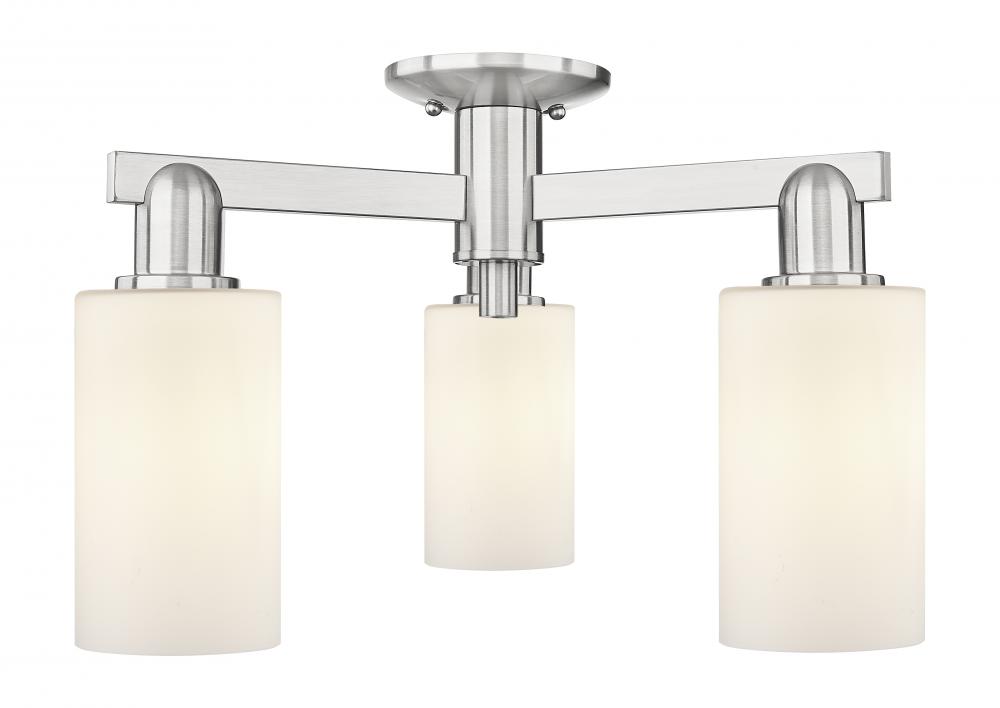 Clymer - 3 Light - 21 inch - Brushed Satin Nickel - Semi-Flush Mount