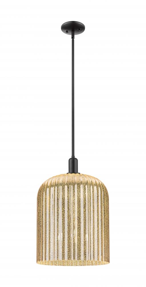 Bridal Veil - 1 Light - 12 inch - Matte Black - Mini Pendant