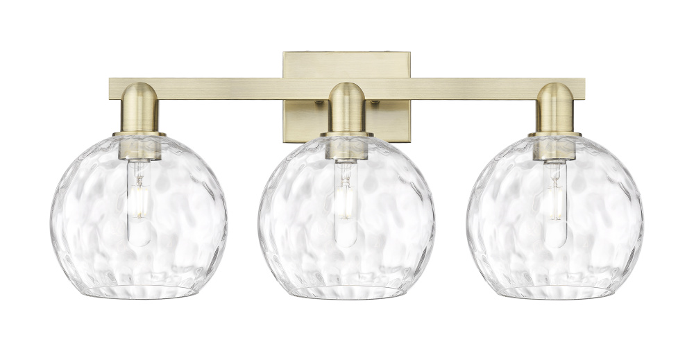 Athens Water Glass - 3 Light - 27 inch - Antique Brass - Bath Vanity Light