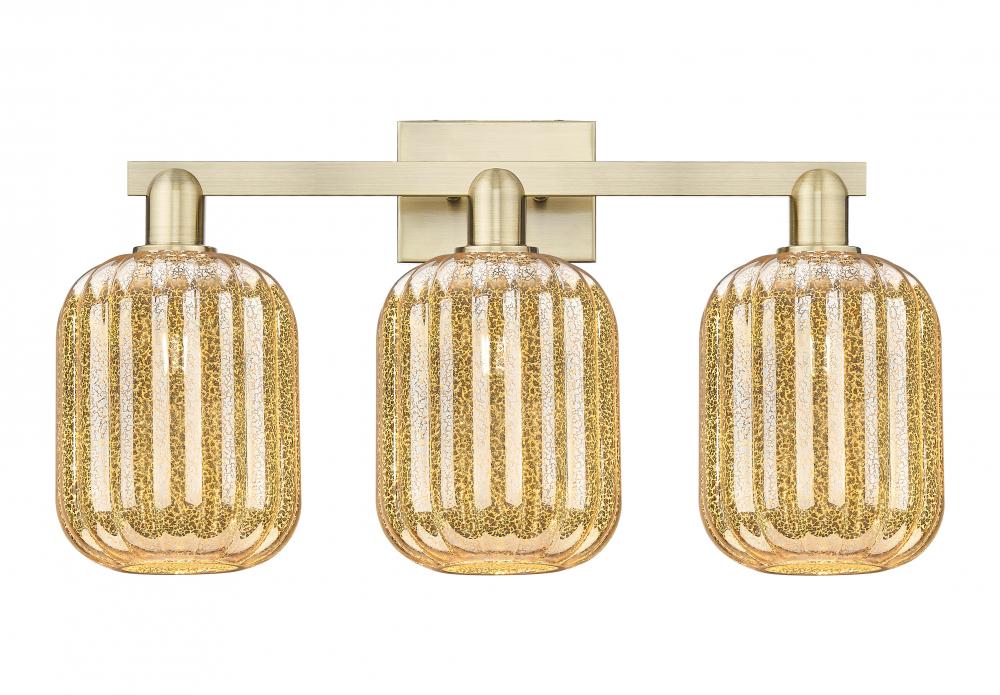 Preston Cylinder - 3 Light - 26 inch - Antique Brass - Bath Vanity Light