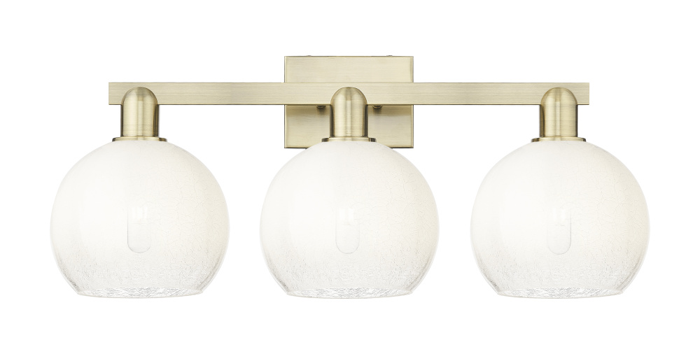 Brookhaven Globe - 3 Light - 26 inch - Antique Brass - Bath Vanity Light