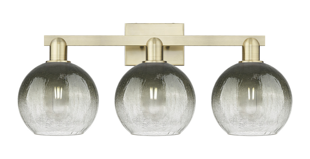 Brookhaven Globe - 3 Light - 26 inch - Antique Brass - Bath Vanity Light