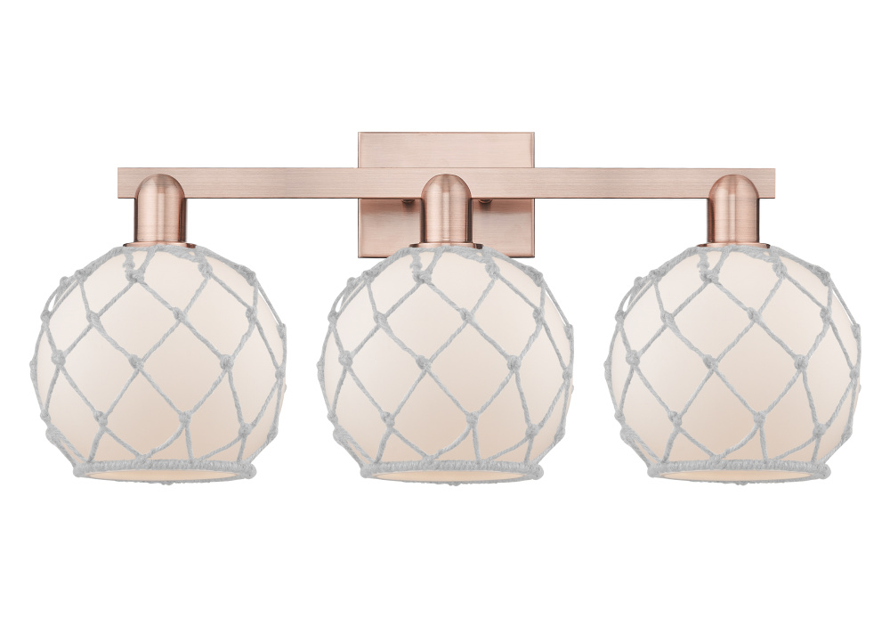 Farmhouse Rope - 3 Light - 27 inch - Antique Copper - Bath Vanity Light